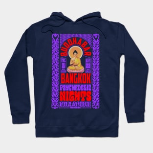 Psychedelic Nights at Bangkok Buddha Bar - Vintage Poster Design Hoodie